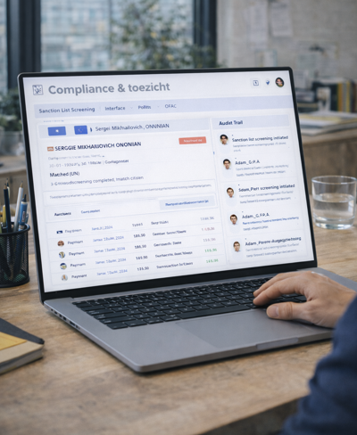 Iemand die typt op een laptop